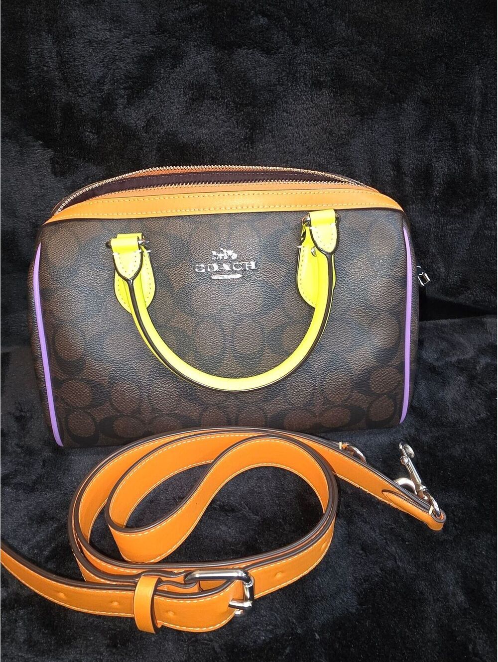 106. NWOT 2023 Coach Rowan Satchel In Colorblock Signature Canvas